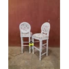 kursi bar warna putih dudukan motif bunga kerajinan kayu-1