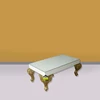 meja tamu model klasik warna putih kombinasi gold kerajinan kayu