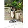 asbak tempat sampah bulat stainless tutup kembang-kembanng, 91036-2