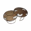 round table set of 2 made from wood, stainless and glass, meja tamu