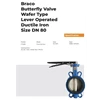 butterfly valve wafer type ductile iron 3 inch braco
