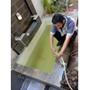 cleaning service progres pengurasan air dengan mengunakan zet mesin