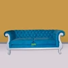 sofa ruang tamu desain cantik warna biru kerajinan kayu