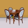 meja kursi makan set minimalis motif cantik kerajinan kayu