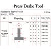press brake tooling standard t type 1v die tv451-1