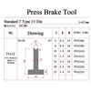 press brake tooling standard t type 1v die tv452