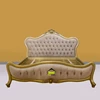 tempat tidur klasik mewah terlaris warna gold kerajinan kayu