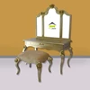 meja rias klasik elegant warna gold mewah kerajinan kayu