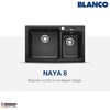 blanco naya 8 silgranit kitchen sink - hitam