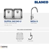 blanco supra 340/340-u kitchen sink stainless steel paket promo 1-1