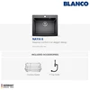blanco naya 6 silgranit kitchen sink - hitam-6