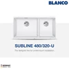 blanco subline 480/320-u silgranit sink - undermount - putih-3