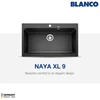 blanco naya xl 9 silgranit kitchen sink - hitam