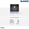 blanco subline 500-u silgranit kitchen sink - undermount - alumetalic-2