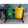 tempat sampah bulat dua warna / tempat sampah-2
