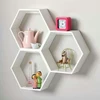 guninco ranam rak dinding segi enam rak hexagon kayu 3 susun dekorasi