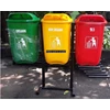 produk tempat sampah oval tiga warna 01 / tempat sampah tiga warna