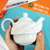 souvenir tea set keramik teko cangkir mug promosi susun 2in1 custom-2