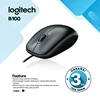 wired mouse logitech b100