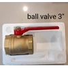ball valve / stop kran bahan kuningan / brass 3 inch merk unnu