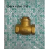 check valve / stop kran bahan kuningan / brass 3/4 inch merk unnu