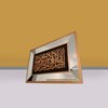 cermin kaligrafi glossy black landscape frame kerajinan kayu