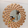 cermin square holograph gold kerajinan kayu-1