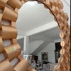 cermin square holograph gold kerajinan kayu-3