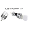 lampu bulb led 100w + fan