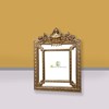 cermin ukir wates gold square kerajinan kayu