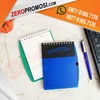 memo promosi buku catatan kecil + pulpen plastik cetak logo