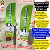 beach flag 4m/umbul umbul 4m+poster fabrics satin hi end+24 jam