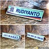 papan nama meja / name desk stainless gravir berholder aluminium 20 cm-1
