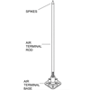 air terminal base flat saddle size 5/8” kabel 95mm axis-1