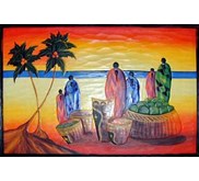 Painting on wood canvas