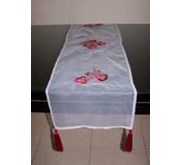Table Runner Glam Red Flower