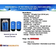 Mesin Air Minum Isi Ulang UF-RO-HEXA 120 Galon/ Hari + Pressure Tank 160 Ltr