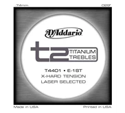 D'addario Titanium Treble T2 - Medium Tension