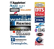 EXPLOSION PROOF CROUSE HINDS, APPLETON, RIG A LITE, OZ GEDNEY, KILLARK-HUBBELL, THORLUX, FEAM, AD VIGANO, ADS, MEDC, DTS, WALSALLCMP, HAWKE, TMCX, PEPPERS, THOMAS & BETTS, FURSE, CADWELD, PANDUIT, SWAGELOK, PARKER, INTMET, DISANO, ITALSMEA, NORDEX, RADIOD