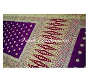 Songket Tiga Negri Warna Ungu Terong Selendang Tanggung