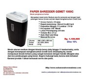 PAPER SHREDDER GEMET 1000C