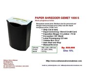 Paper Shredder ; Mesin Penghancur Kertas GEMET 1000S