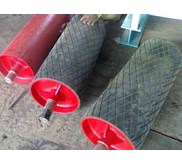 PULLEY BELT CONVEYOR WITH RUBBER LAGGING & NOT RUBBER LAGGING