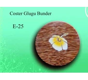 Coster isi 6 kelapa kayu bulat