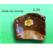 Mangkok Jati Abstrak Bunga