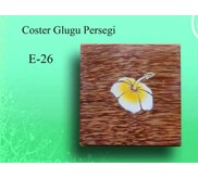 Coster isi 6 kelapa kayu persegi