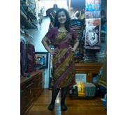 dress kerah U bahan Dobi