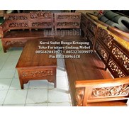 Kursi Tamu Sudut Bunga Ketapang Jati