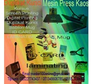 kursus Sablon Kaos( screen printing) , Spanduk/ baliho/ poster( digital printing) , Duplikat kunci, laminating, sablon mug, dll