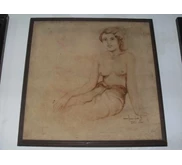 Lukisan Wanita Setengah Telanjang by Dudum Sonjaya 1986